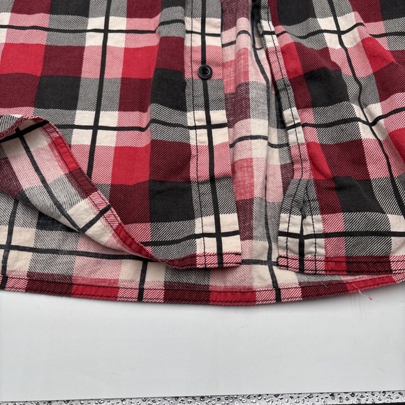 Obey‎ Flannel Shirt Button Down Mens Size Medium Red Checkered Long Sleeve - Picture 4 of 15